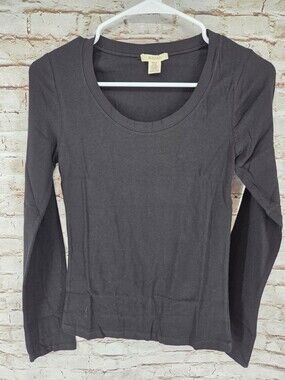 Bozzolo Basic Long Sleeve Tee Size Medium Black NEW